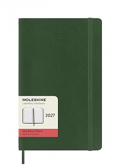 Kalendarz Moleskine 2027 12M rozmiar L (duży 13x21 cm) Dzienny Zielony Mirt Twarda oprawa (Moleskine Daily Notebook Diary/Planner 2027 Large Myrtle Green Hard Cover) - 8056999279998